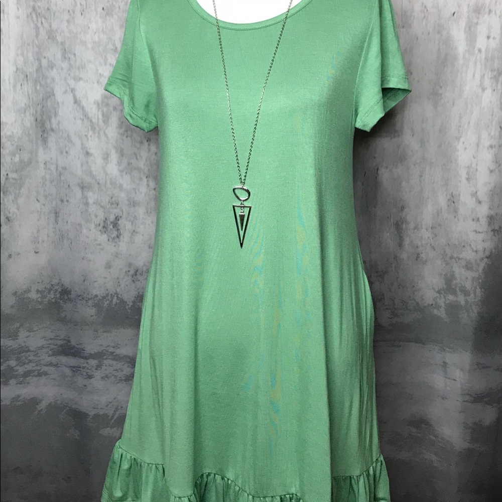EUC Sage Green Ruffle Dress